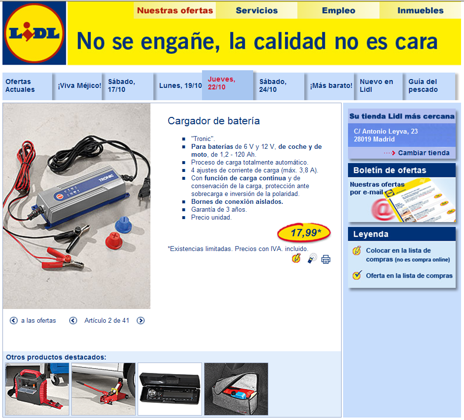 Cargador bateria coche lidl